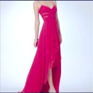 Cache - high in front low in back, spaghetti strip dress